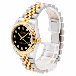 Rolex Datejust 31MM 178273 Two-Tone Black Diamond Dial Watch